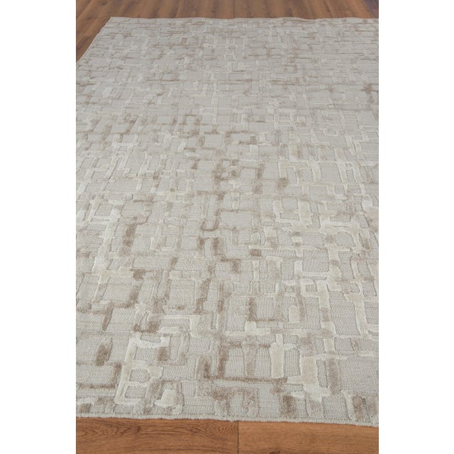 Transitional Exquisite Rugs Vista Handmade New Zealand Wool & Bamboo Silk Beige Rug-9'X12' For Sale - Image 3 of 7