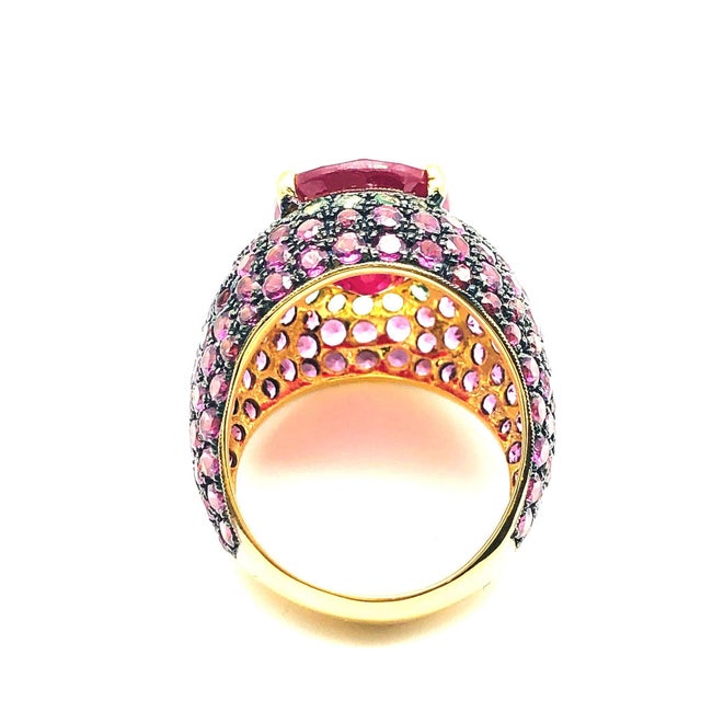 Bochic "Orient" Vintage Ruby, Emerald & Sapphire Ring Set 18K Gold & Silver For Sale - Image 18 of 18