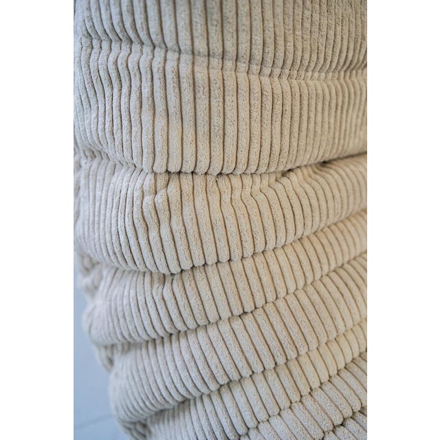 Beige Corduroy Togo Two-Seater Sofa by Michel Ducaroy for Ligne Roset For Sale - Image 3 of 14