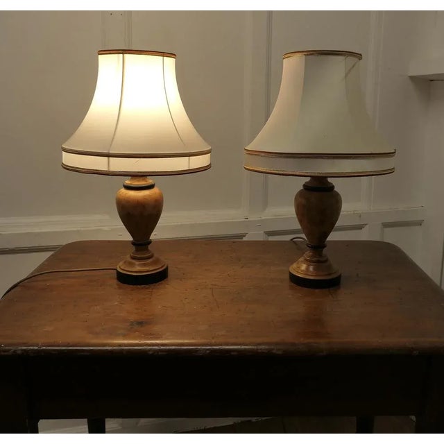 Turned Wooden Table Lamps, 1970s, Set of 2 For Sale - Image 6 of 7