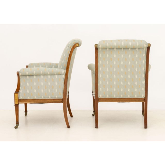 Pair of Swedish Mahogany Bergeres, 19th Century For Sale In New York - Image 6 of 6