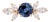 Ceylon Sapphire Ring With Natural Diamond Accents in Solid 14k Yellow Gold, 5mm, Size 6.75 For Sale