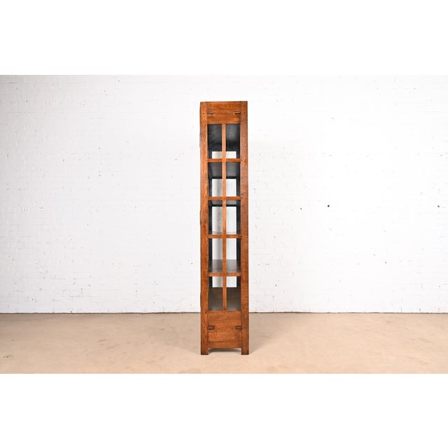 Gustav Stickley Style Mission Oak Arts and Crafts Bookcase Cabinet For Sale - Image 9 of 11