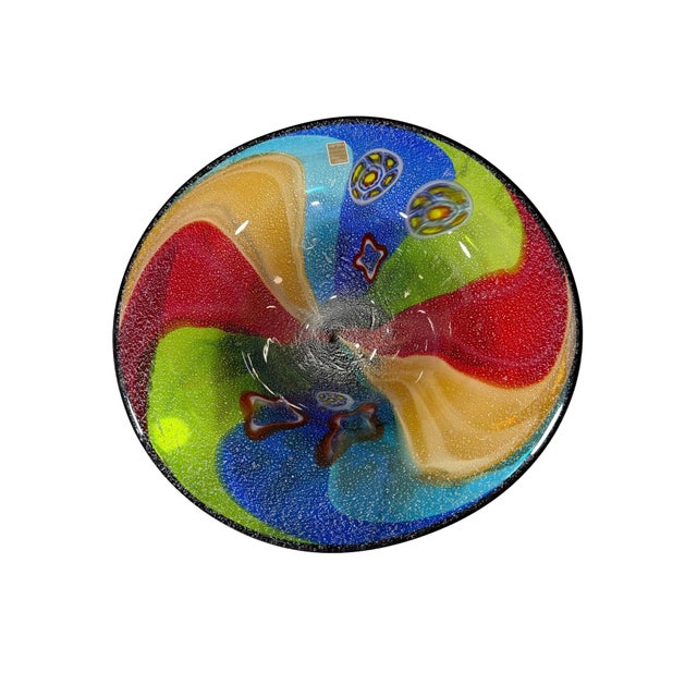 Late 20th Century Oversized Multicolor Murano-Style Art Glass Centerpiece Bowl – 17” For Sale - Image 4 of 12