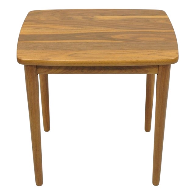 Contemporary Mid Century Danish Modern Style Small Teak Drinks Side Table For Sale