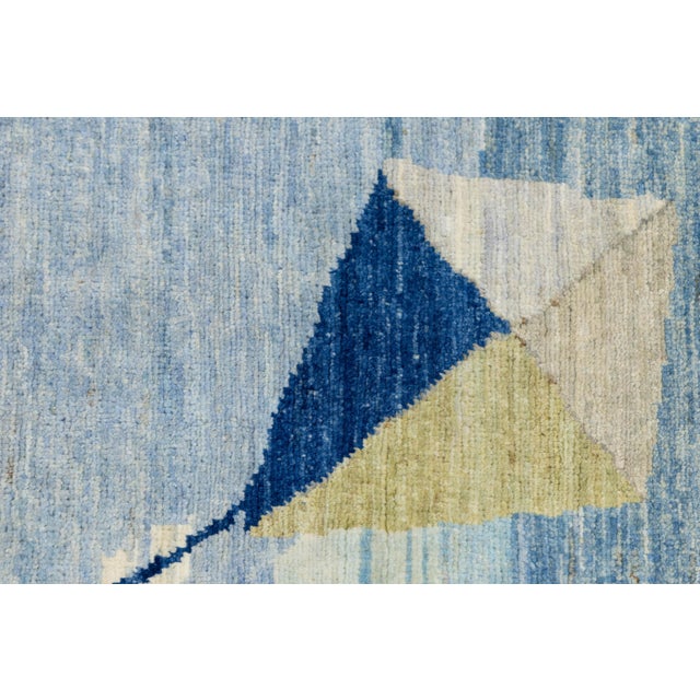 Textile Whimsical Modern Blue & Ivory Kite Motif Hand-Knotted Wool Rug For Sale - Image 7 of 10