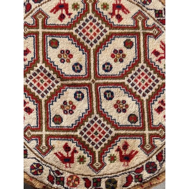 Tribal Kazak Style Hand Knotted Round Tribal Rug For Sale - Image 3 of 8