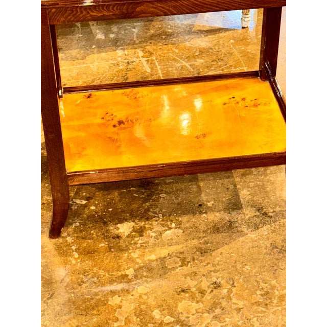 Pair of Continental Burl and Mahogany Side Tables For Sale - Image 4 of 6