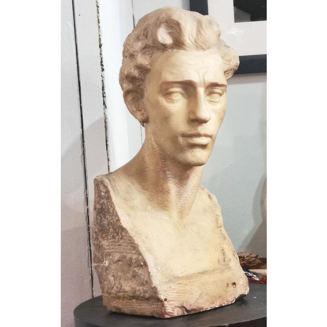 Alfredo Pina, Male Bust, 1930s, Carrara Marble For Sale - Image 10 of 10
