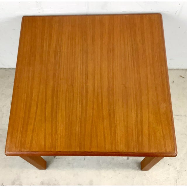 Vintage Modern Square Teak End Table For Sale - Image 10 of 13
