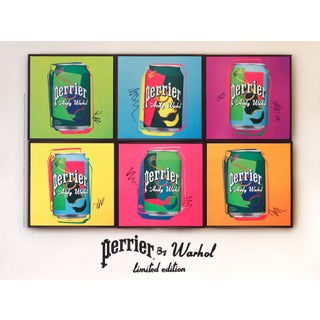 1980s Original Andy Warhol Advertisement, Perrier Limited Edition (Cans) For Sale