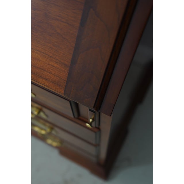 Henkel Harris Cherry Chippendale Style Secretary Desk For Sale - Image 10 of 18
