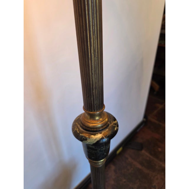 1900 - 1909 French Empire Ostriches Neoclassical Napoleonic Floor Lamp Marble, Bronze and Metals For Sale - Image 5 of 17