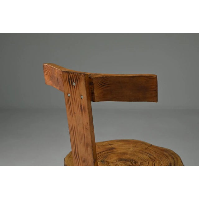 Brutalist Tree Trunk Chairs, France, 1970s, Set of 6 For Sale - Image 6 of 9