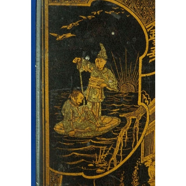 Black Lacquered and Gilded Papier-Mâché Plaque Panel, Japan, Late 19th-Early 20th Century For Sale - Image 3 of 15
