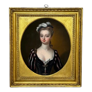 British 18th Century Oil Painting Portrait Lady North Lucy Montagu Countess of Guildford For Sale
