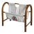 Rattan Magazine Rack With Floral Embroidered Canvas Mid-Century Modern 1970s For Sale