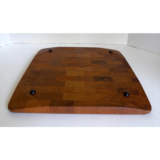 Wood Mid-Century Danish Kalmar Teakwood Serving Tray Made in Denmark For Sale - Image 7 of 8