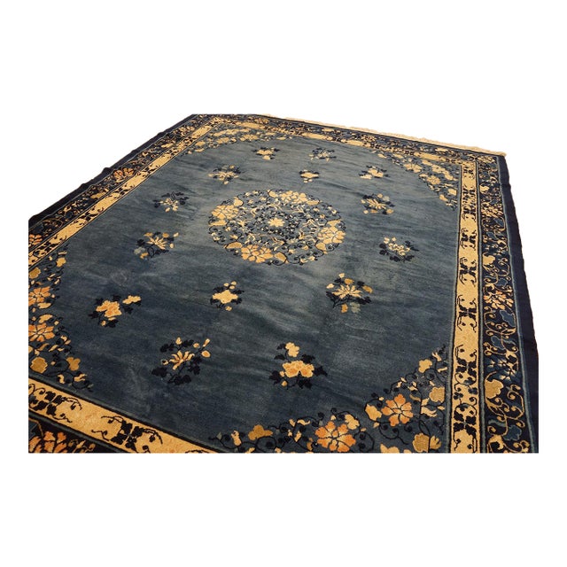 Antique Chinese Peking Rug 7' 9" X 9' 9" For Sale