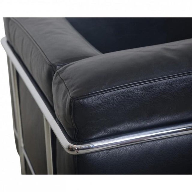 Animal Skin LC2/1 Chair in Black Pelle Leather by Le Corbusier, 2000s For Sale - Image 7 of 17