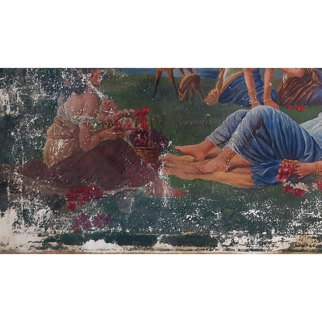 1970s Oil Painting of Women in Landscape, Soviet Ukrainian Art 80-140 For Sale - Image 5 of 6