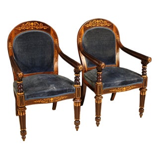 19th Century French Armchairs, 1830s, Set of 2 For Sale
