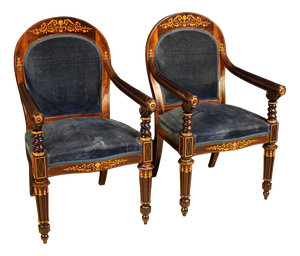 19th Century French Armchairs, 1830s, Set of 2