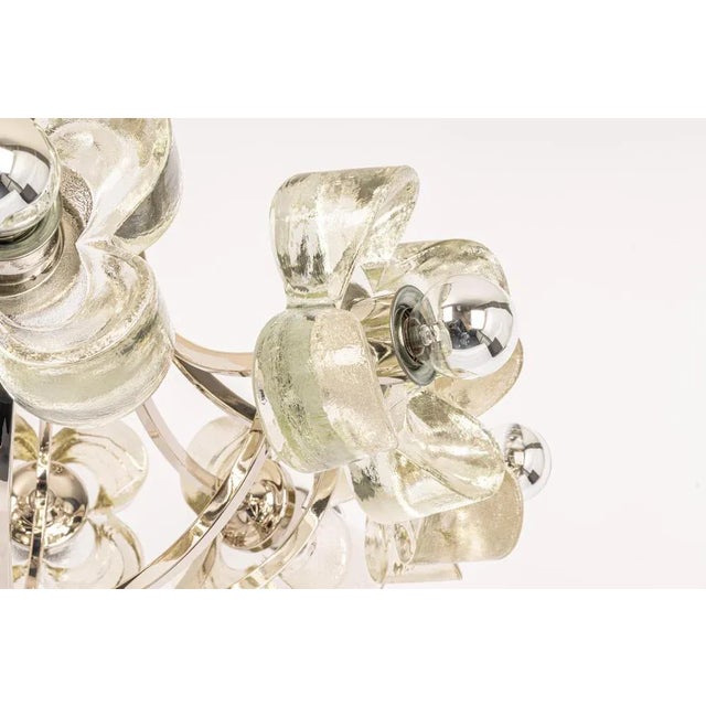 Large Chrome and Crystal Glass Pendant Lamp by Sische, Germany, 1970s For Sale - Image 4 of 12