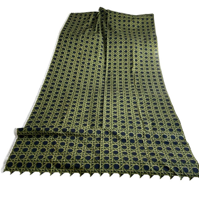 Mid-Century Modern Brooke Cadwallader Rare Cotton MCM Lattice Fabric La Casa De Los Gallos. 3 Yds For Sale - Image 3 of 5