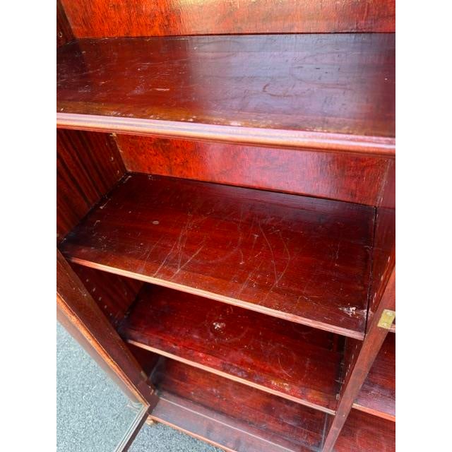 Antique Larkin 2 Door Mahogany Bookcase With Leaded Glass Doors For Sale - Image 13 of 18