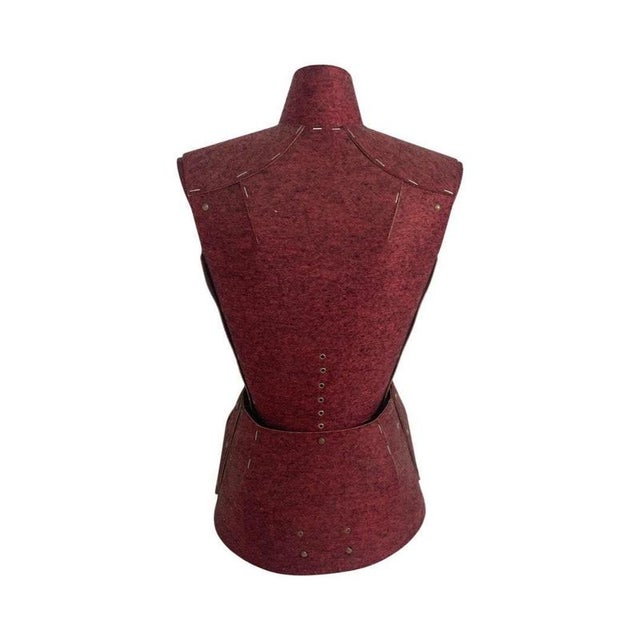 Antique French Valet Stand in Burgundy Red For Sale - Image 4 of 7