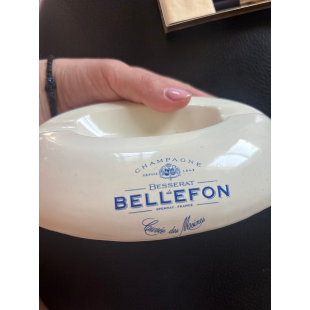 French Rare Besserat De Bellefon Cuvee Des Moines Champagne Ashtray: 6-3/4" X 5" For Sale - Image 3 of 5