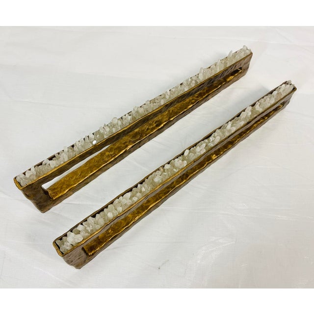 Pair of “São Paulo” Bronzed Quartz Wall Sconces by House of Aura For Sale - Image 4 of 18