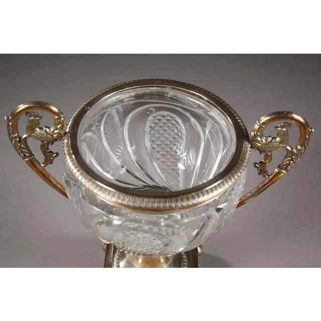 Traditional 19th Century Cut Crystal and Silver Candy Dish by Dupré For Sale - Image 3 of 11