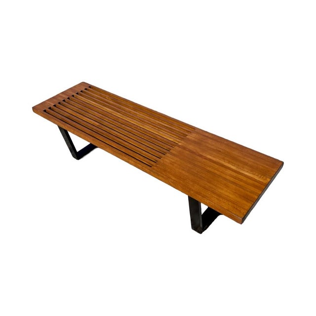 George Nelson 1960s MCM George Nelson Style Slat Bench For Sale - Image 4 of 10