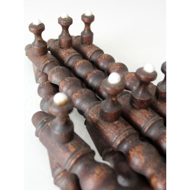 Brown Antique Victorian Accordion Wall Rack For Sale - Image 8 of 12