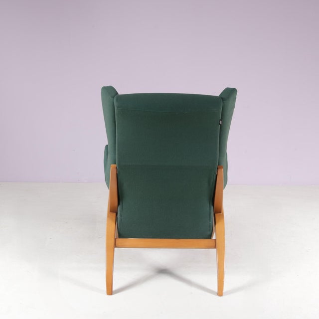Green Fiorenza High Back Easy Chair by Franco Albini for Arflex, Italy, 1980s For Sale - Image 8 of 13