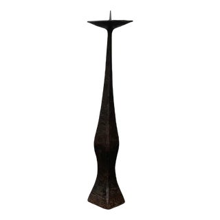 Large Brutalist Candle Holder For Sale