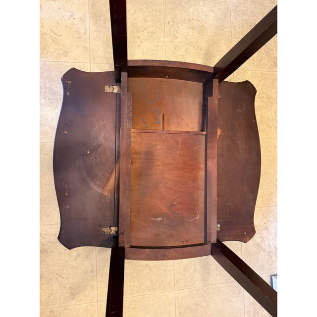 Mid 20th Century Vintage Brown Wood Versatile Drop Leaf 1 Drawer End Table For Sale - Image 5 of 13