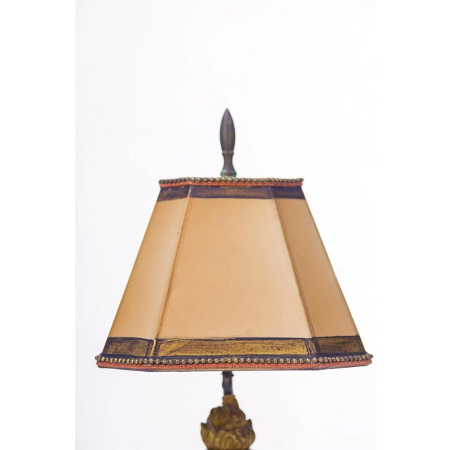 19th c. French Fragment miniature bronze flame and urn fragment lamps 13"H base 3.5"d