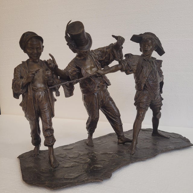 Black Francesco de Matteis, The Children's Concert, 19th Century, Patinated Bronze For Sale - Image 8 of 18