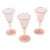 Murano Pink Salviati -Beautiful Set of 3 Wine Goblets -C1920s For Sale