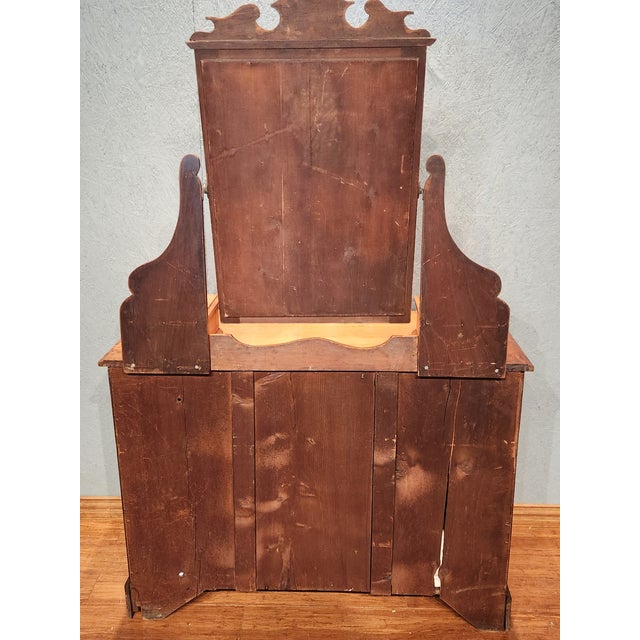 Traditional Antique 1900's Edwardian Walnut Dressing Table With Hinged Mirror For Sale - Image 3 of 10
