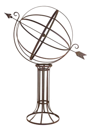 English Mid-20th Century Iron Armillary Sphere on Stand