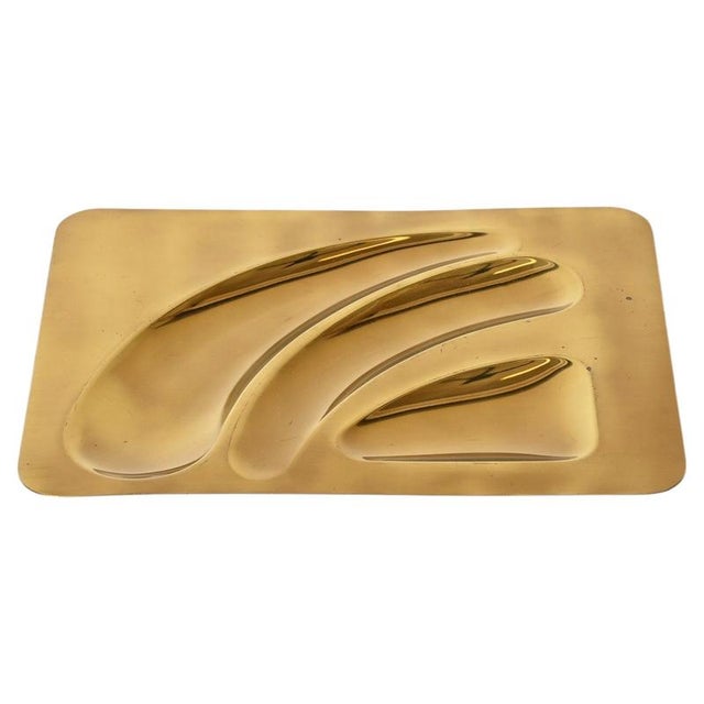 Italian Sculptural Brass Catchall or Centerpiece Tray, 1970s For Sale - Image 12 of 12