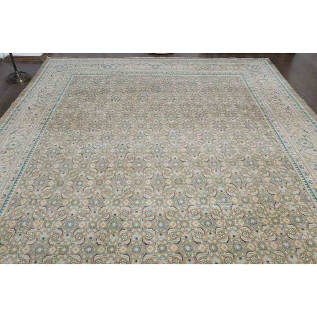 1970s Vintage Persian Handmade Wool Cotton Orange Area Rug For Sale In San Francisco - Image 6 of 11