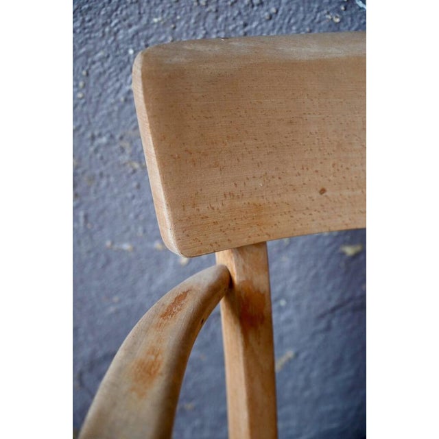 Patinated Wood Desk Chair, France, 1950 For Sale - Image 9 of 13