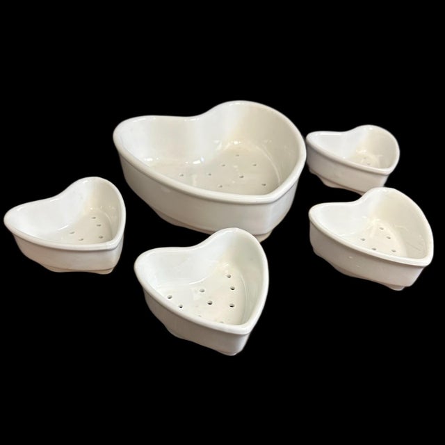 Set of 5 APILCO French Heart Shaped Cheese Mold Strainers - Made in France - Coeur a La Creme This is a set of 5 vintage...
