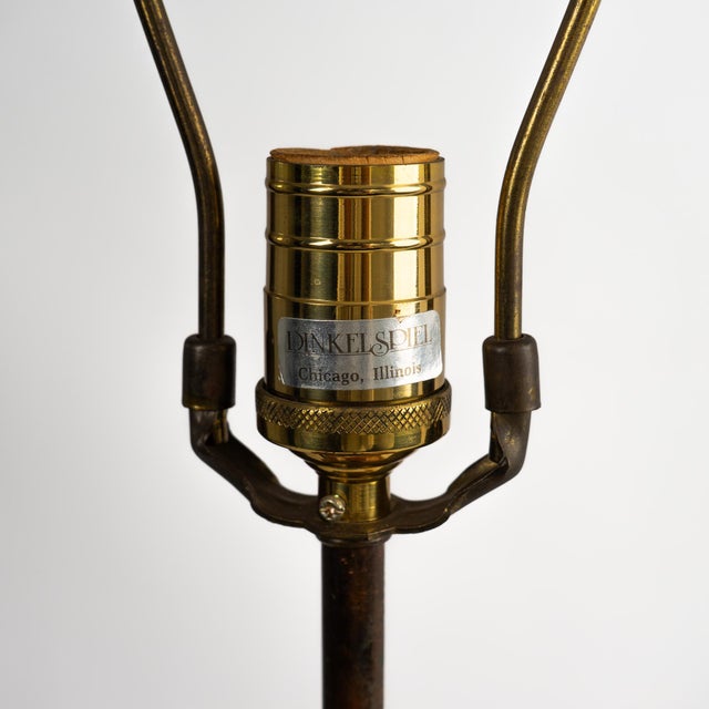 Vintage Neoclassical Athénienne Table Lamp With Red Marble Orb & Pleated Shade For Sale - Image 17 of 17