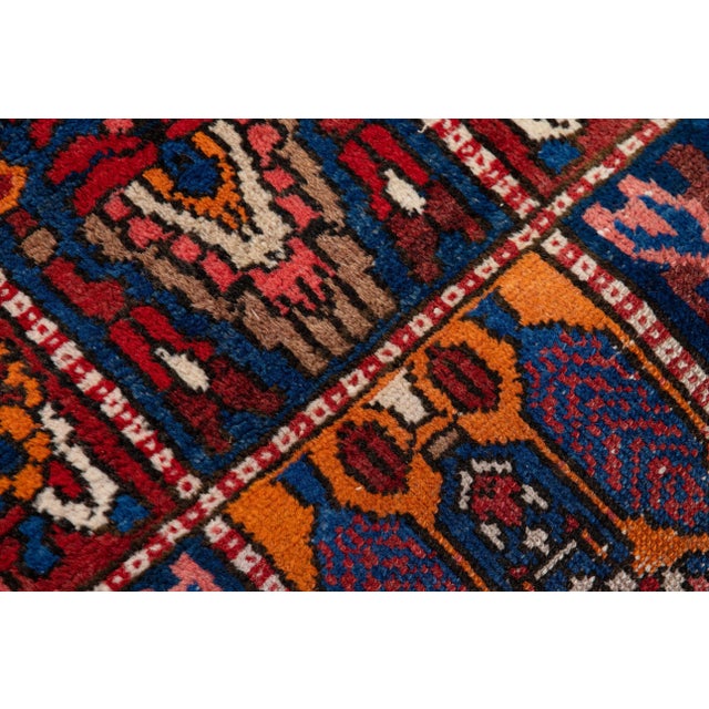 Red Persian Bakhtiari Handmade Allover Pattern Multicolor Wool Rug For Sale - Image 8 of 10
